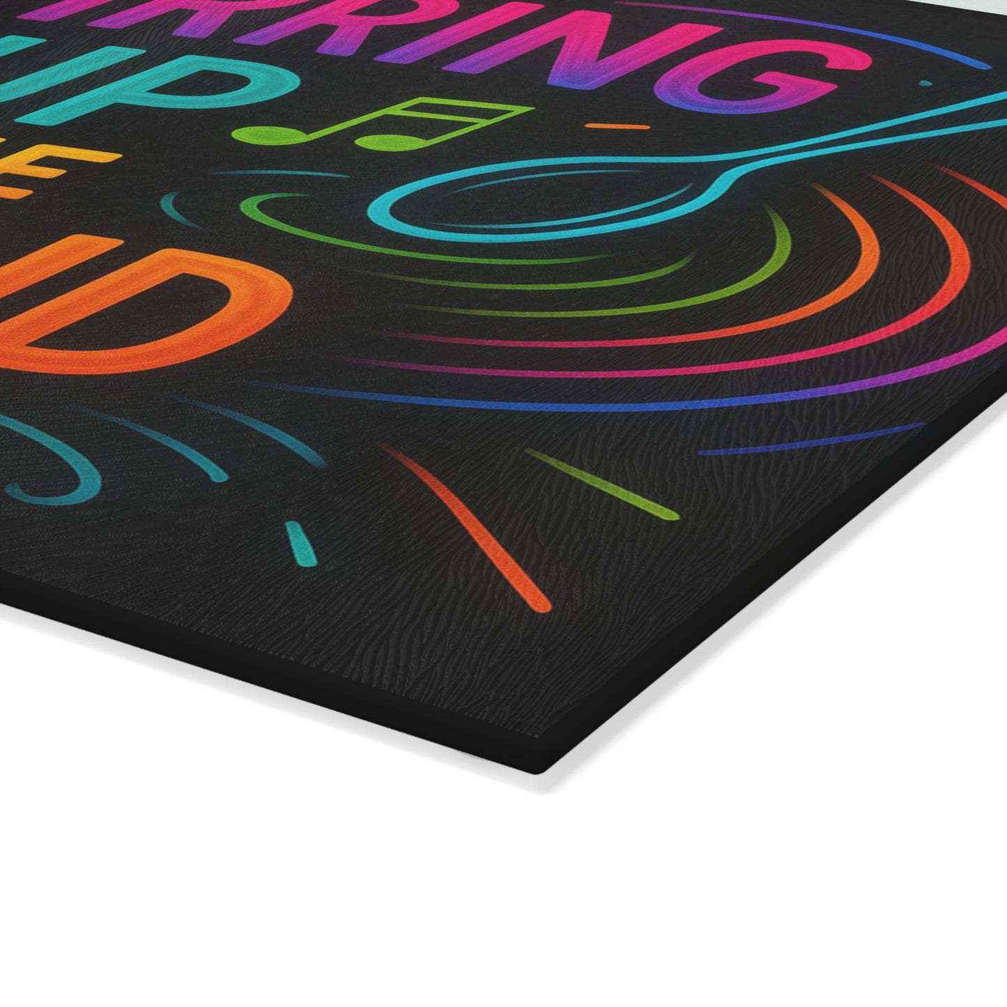 Vibrant Music-Themed Glass Cutting Board