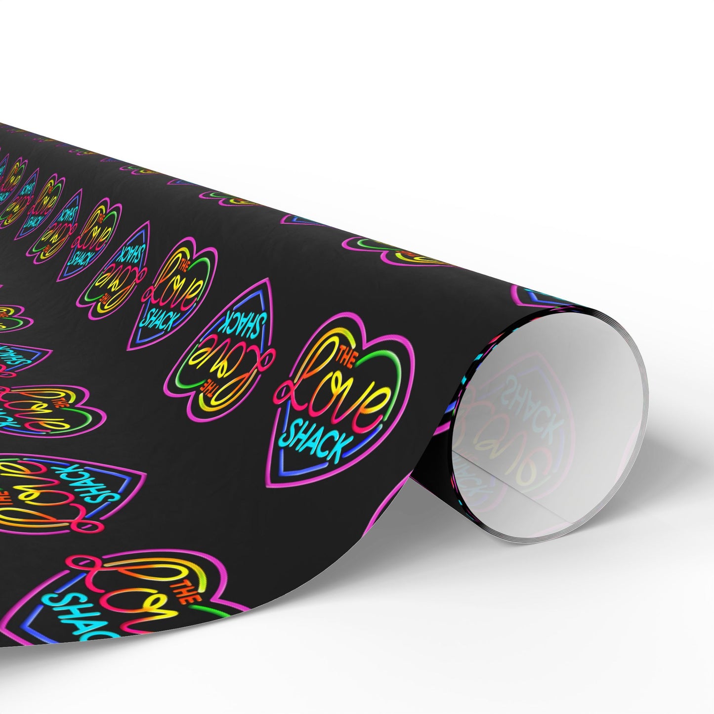 Colorful Neon Hearts Wrapping Paper