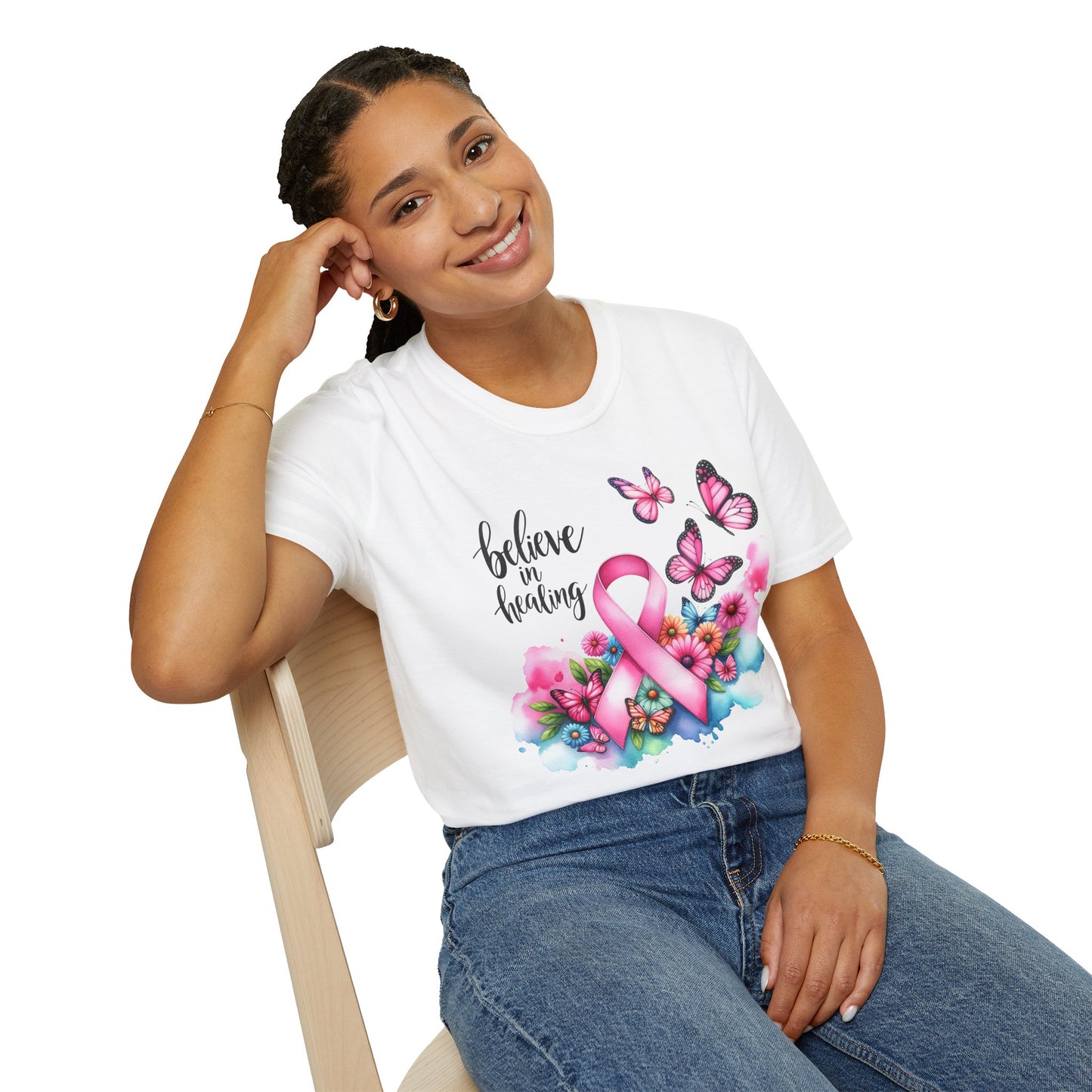 Breast Cancer Awareness T-Shirt, Believe in Healing Tee