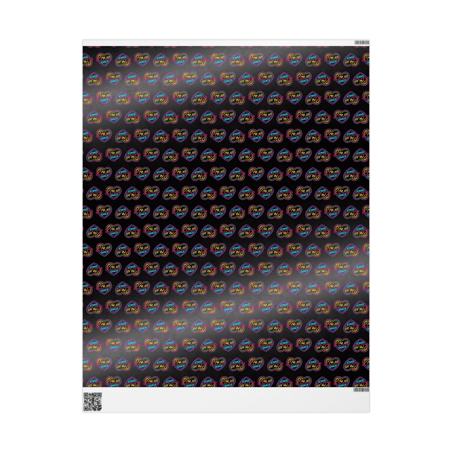 Colorful Neon Hearts Wrapping Paper