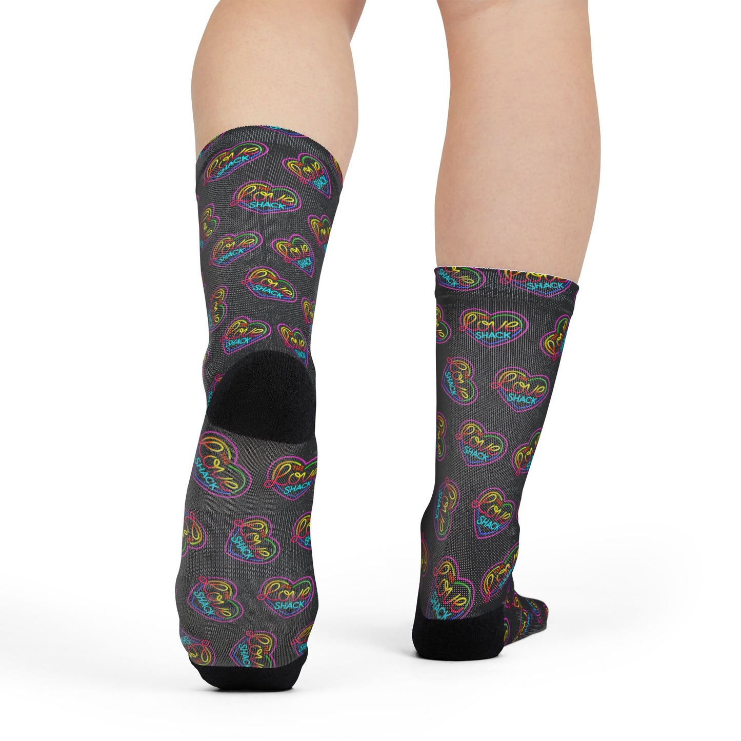 Love Shack Pattern Crew Socks