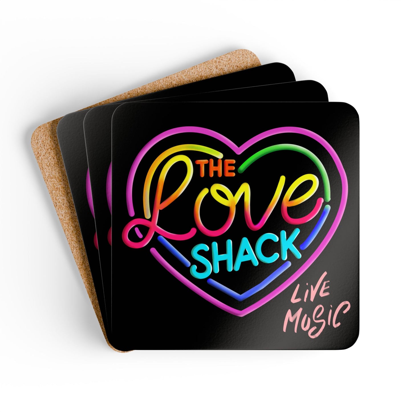 Colorful Love Shack Coaster Set,