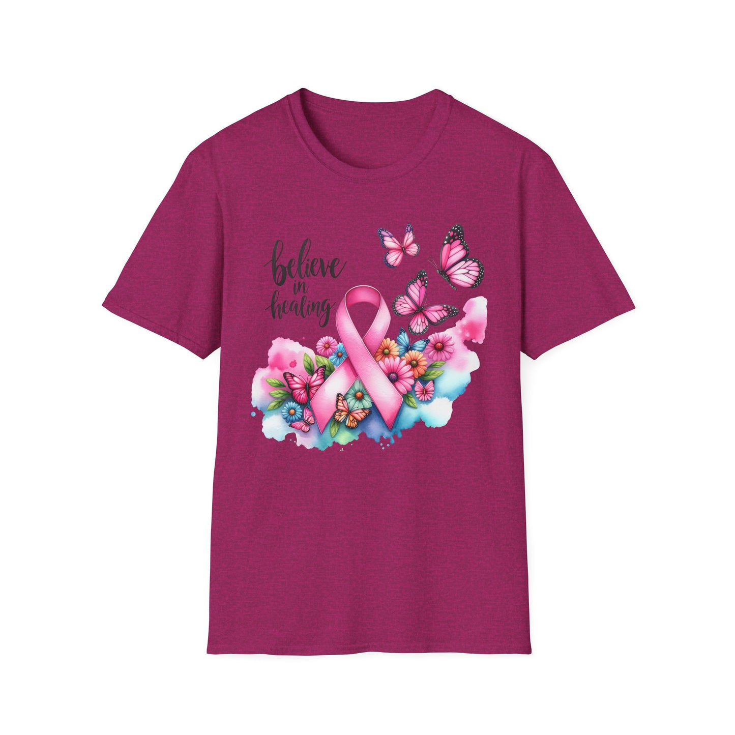 Breast Cancer Awareness T-Shirt, Believe in Healing Tee