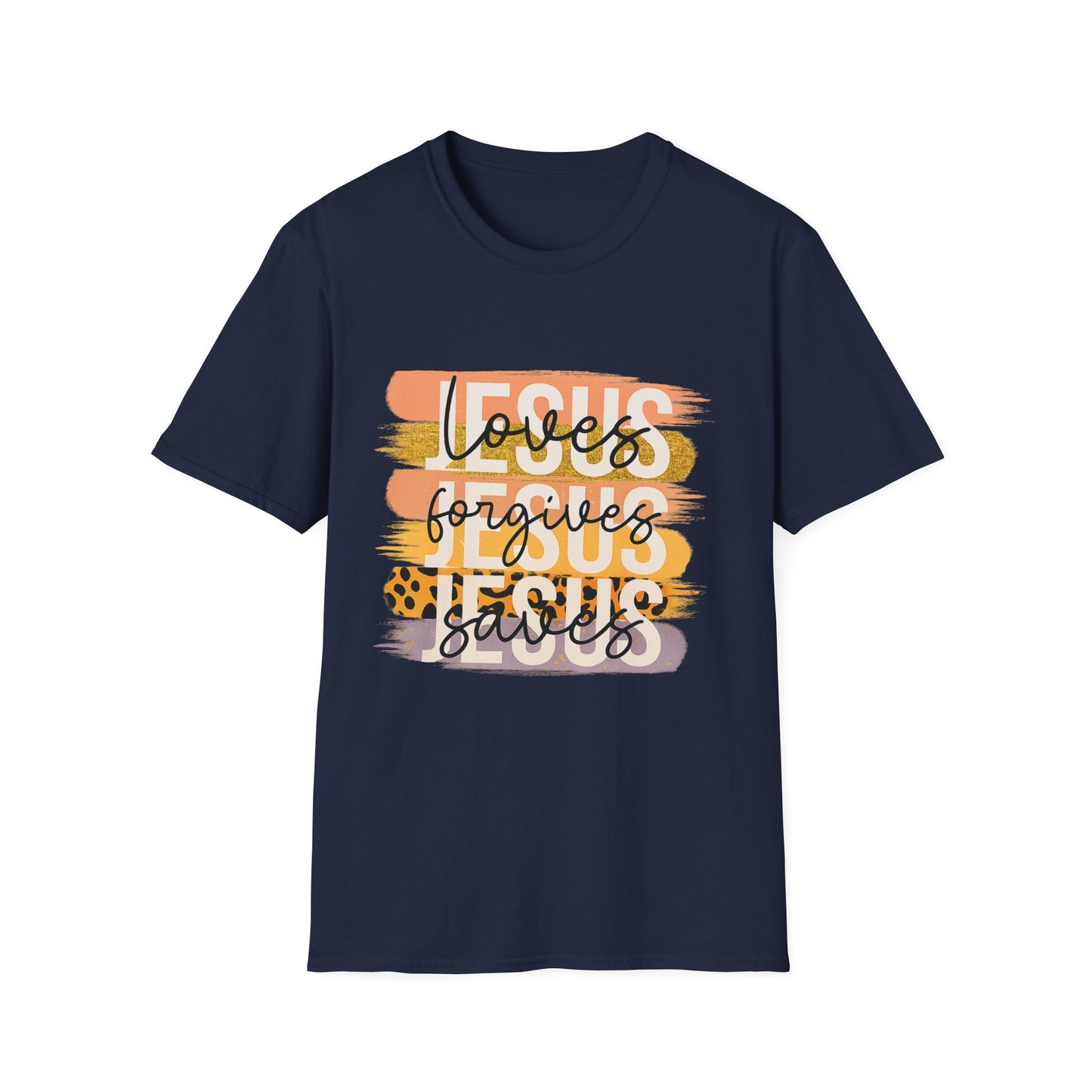 Faith-Inspired Unisex T-Shirt - 'Loves Forgives Jesus Saves'