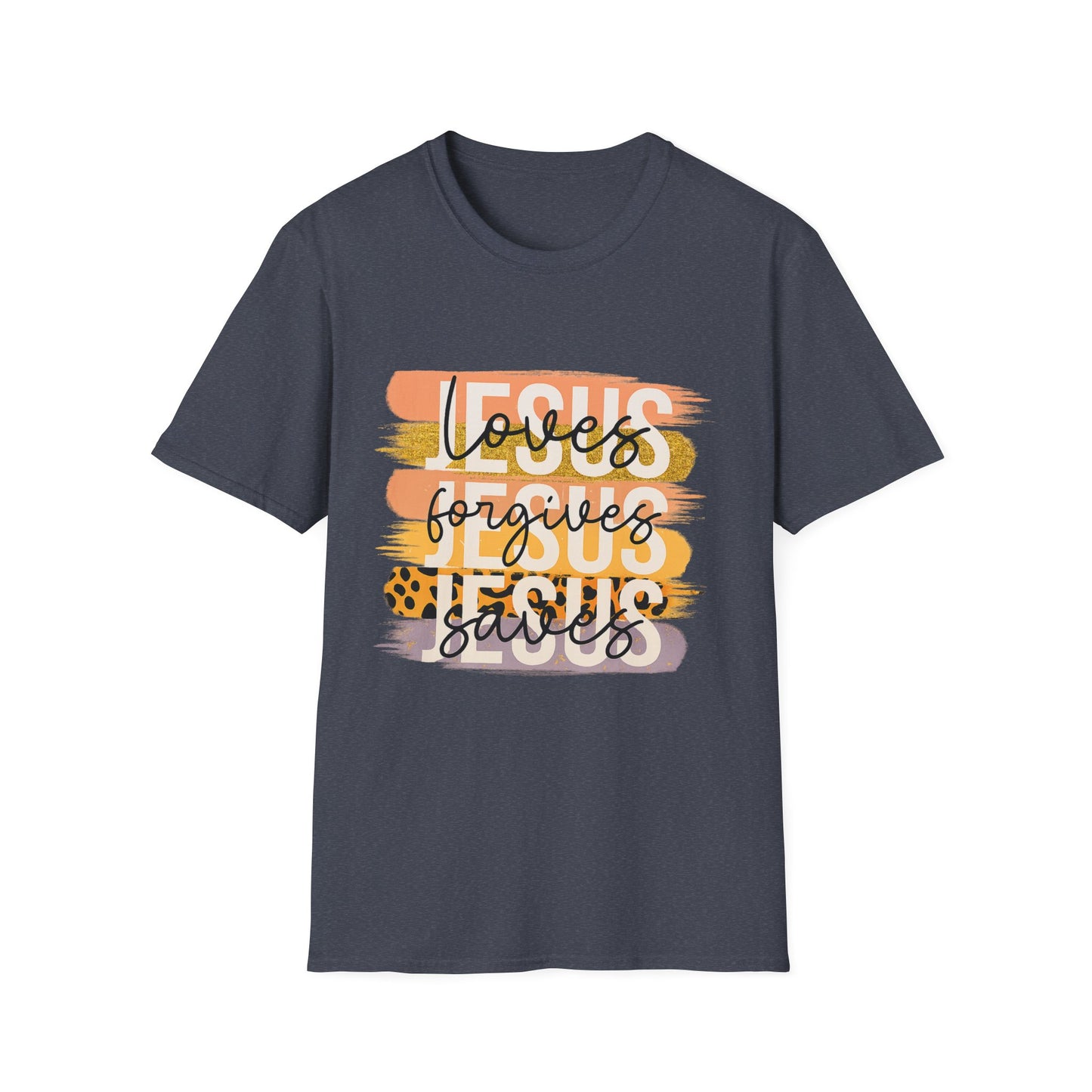 Faith-Inspired Unisex T-Shirt - 'Loves Forgives Jesus Saves'