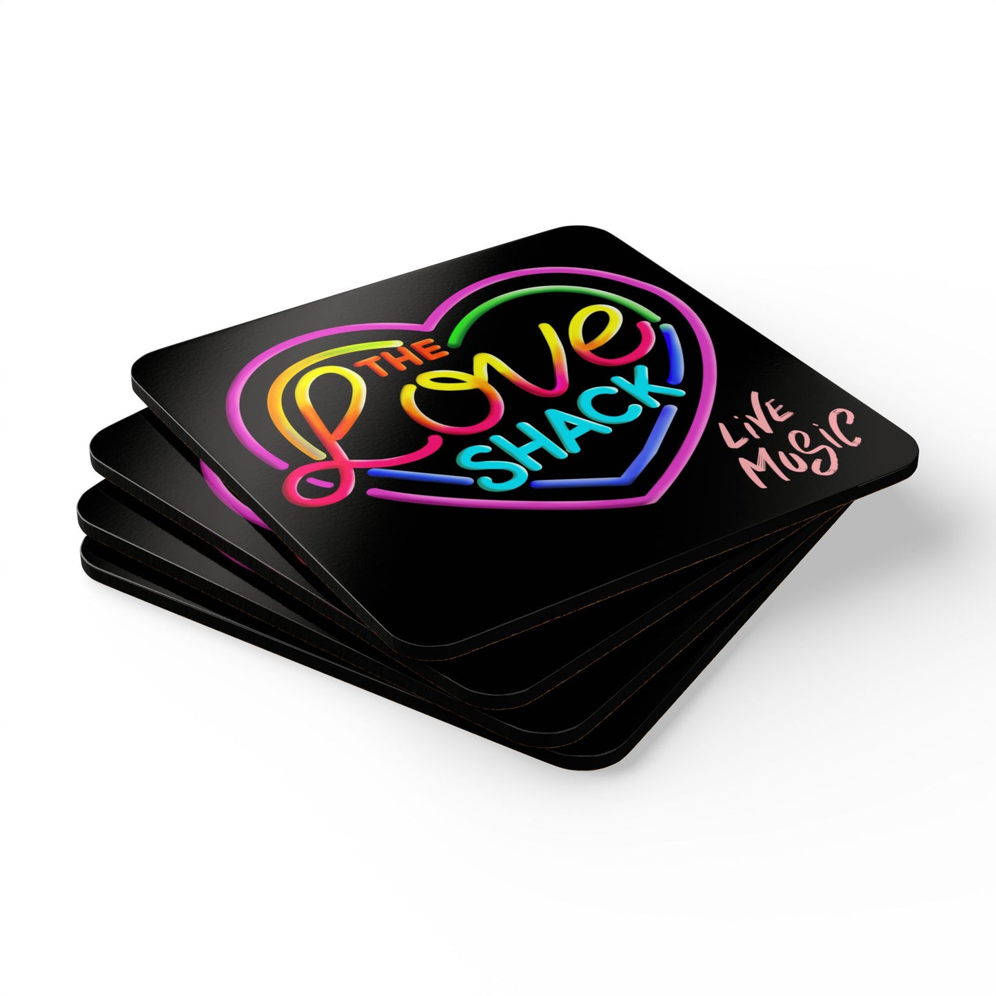 Colorful Love Shack Coaster Set,