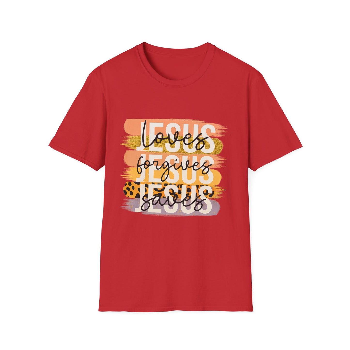 Faith-Inspired Unisex T-Shirt - 'Loves Forgives Jesus Saves'