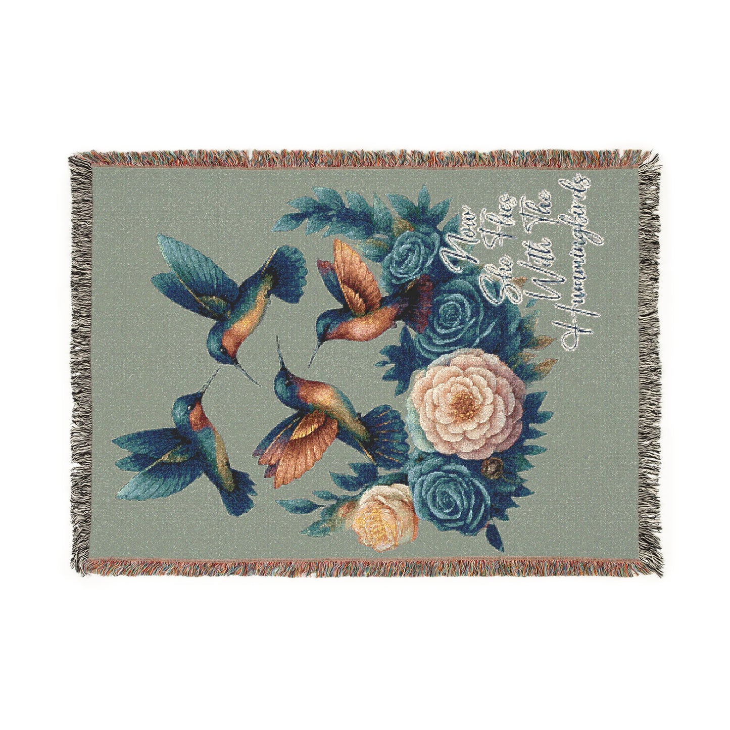 Colorful Floral Woven Blanket