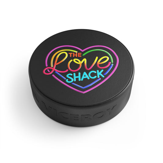 Neon Love Shack Hockey Puck