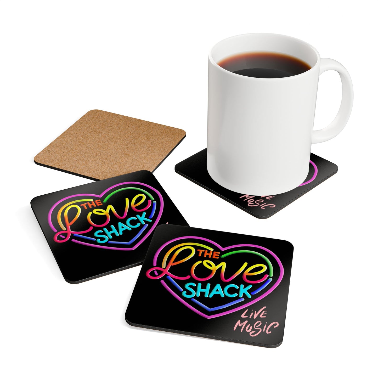 Colorful Love Shack Coaster Set,