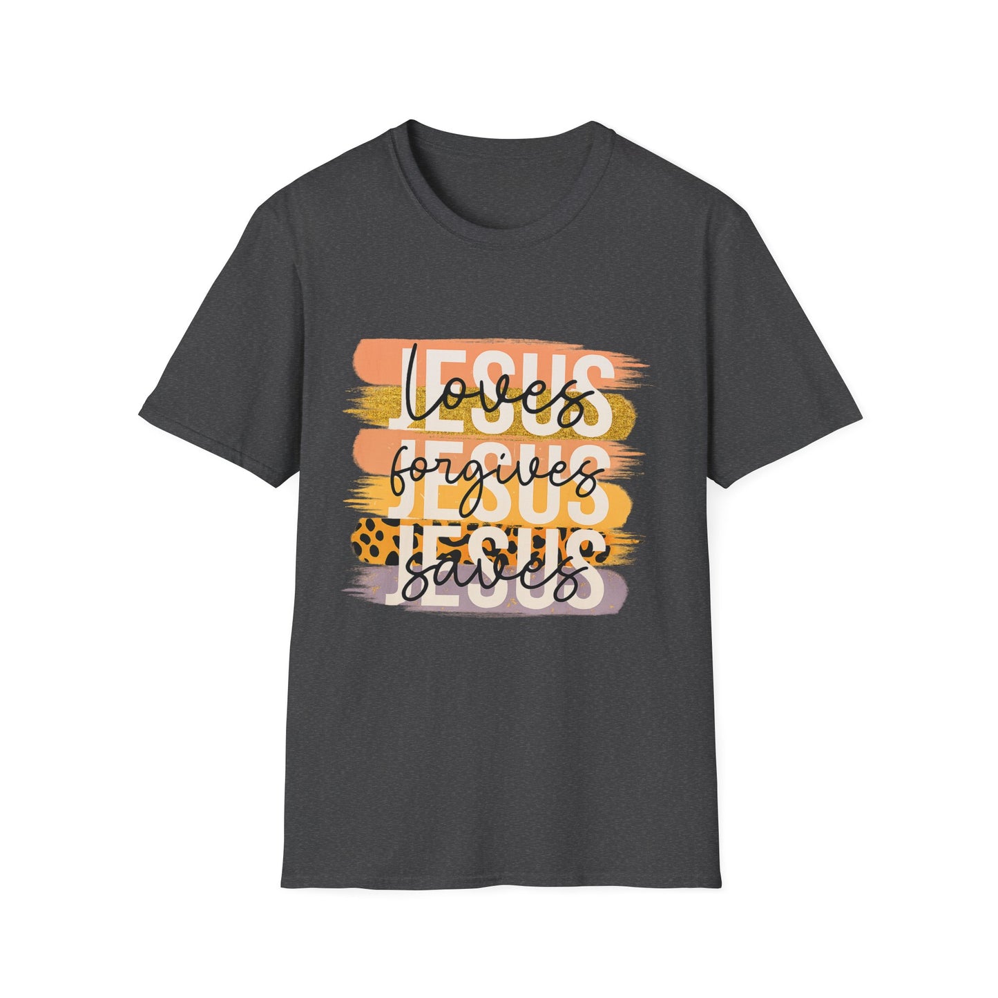 Faith-Inspired Unisex T-Shirt - 'Loves Forgives Jesus Saves'