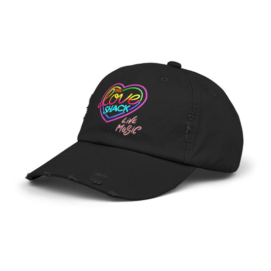 Unisex Distressed Cap with 'The Love Shack' Design