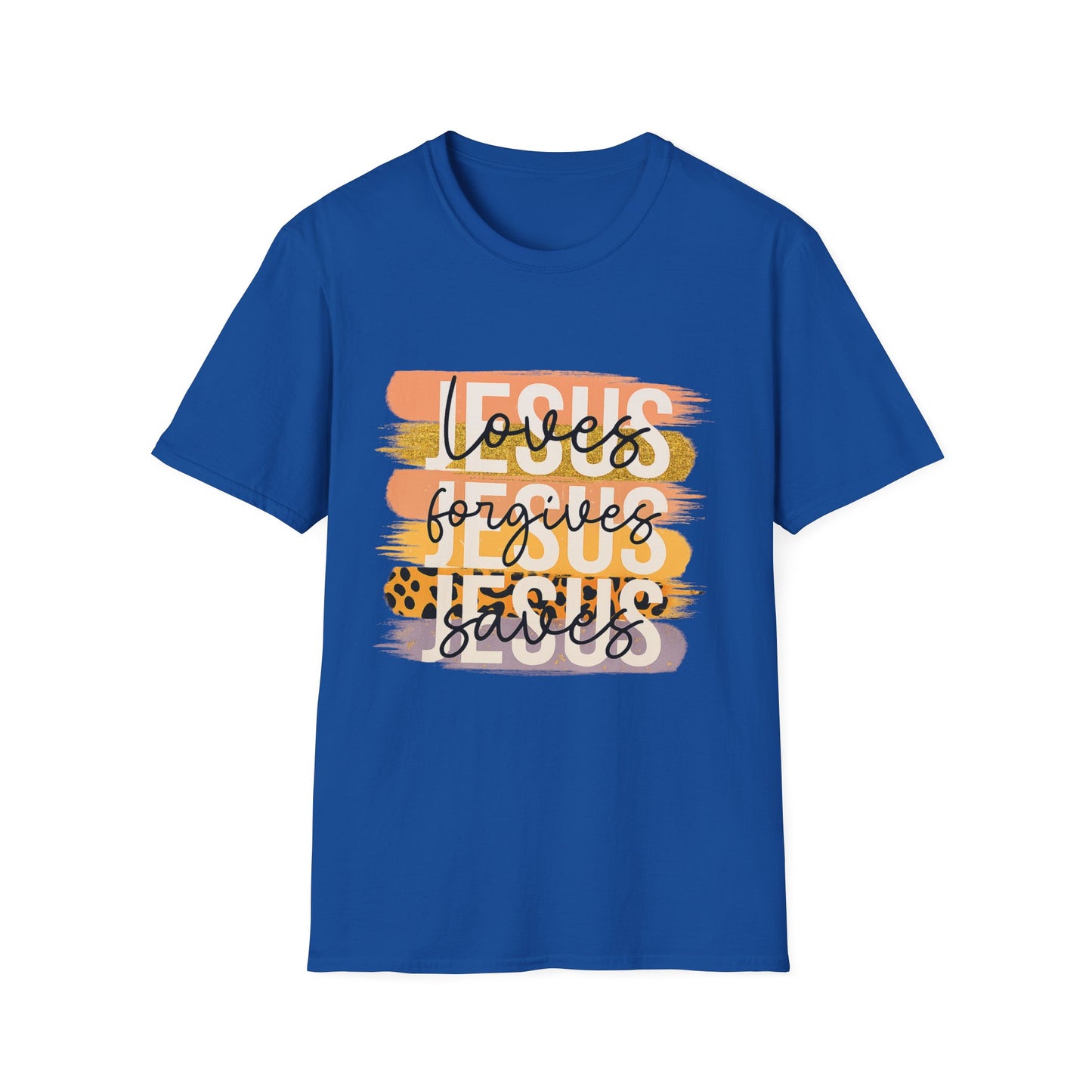 Faith-Inspired Unisex T-Shirt - 'Loves Forgives Jesus Saves'