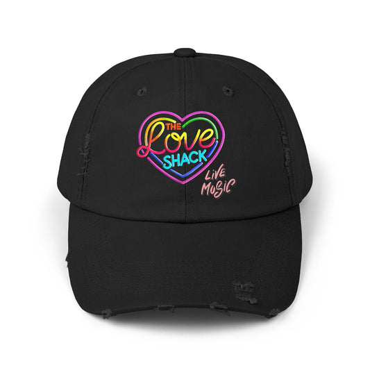 Unisex Distressed Cap with 'The Love Shack' Design
