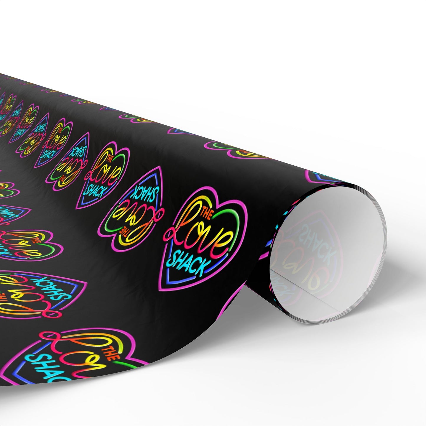 Colorful Neon Hearts Wrapping Paper