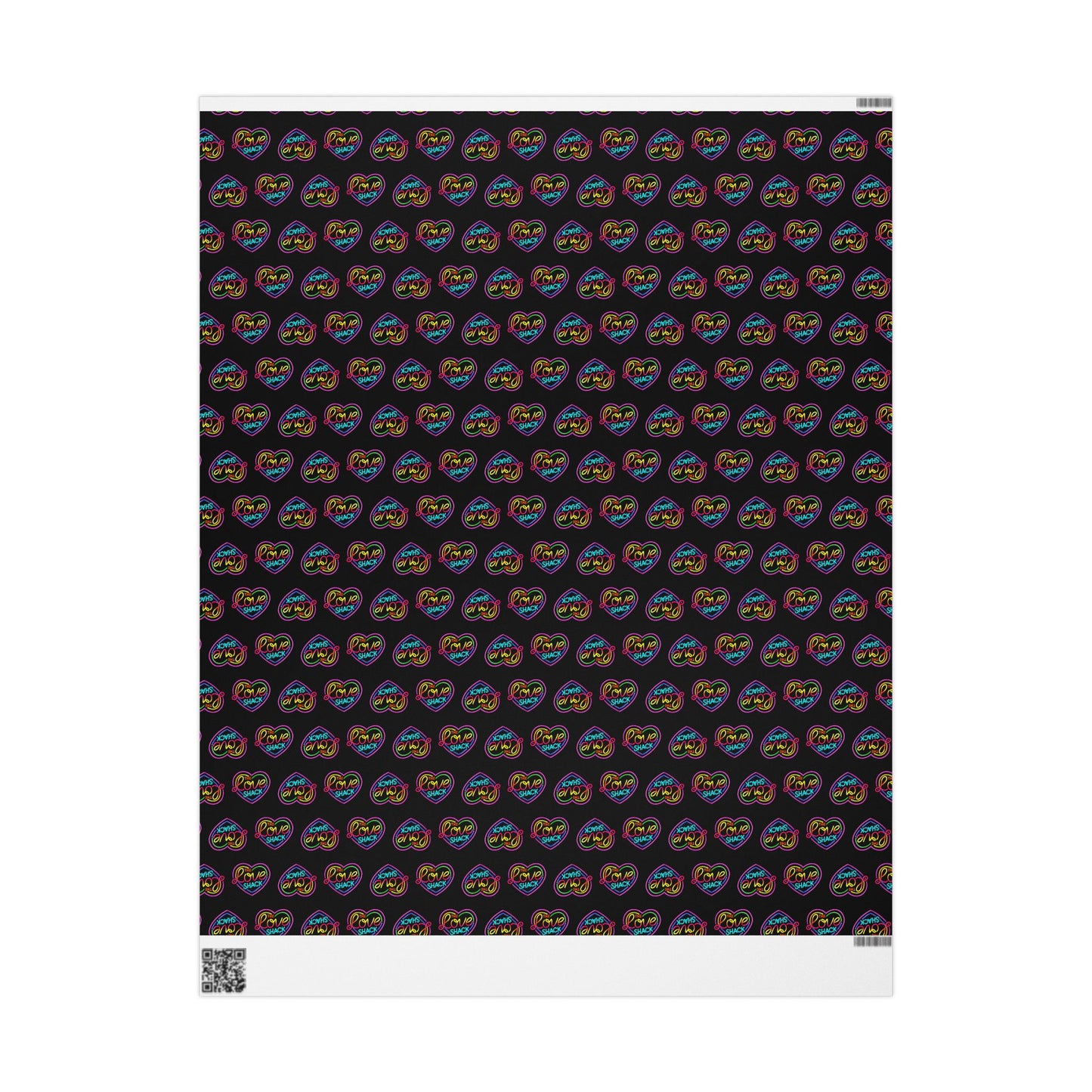 Colorful Neon Hearts Wrapping Paper