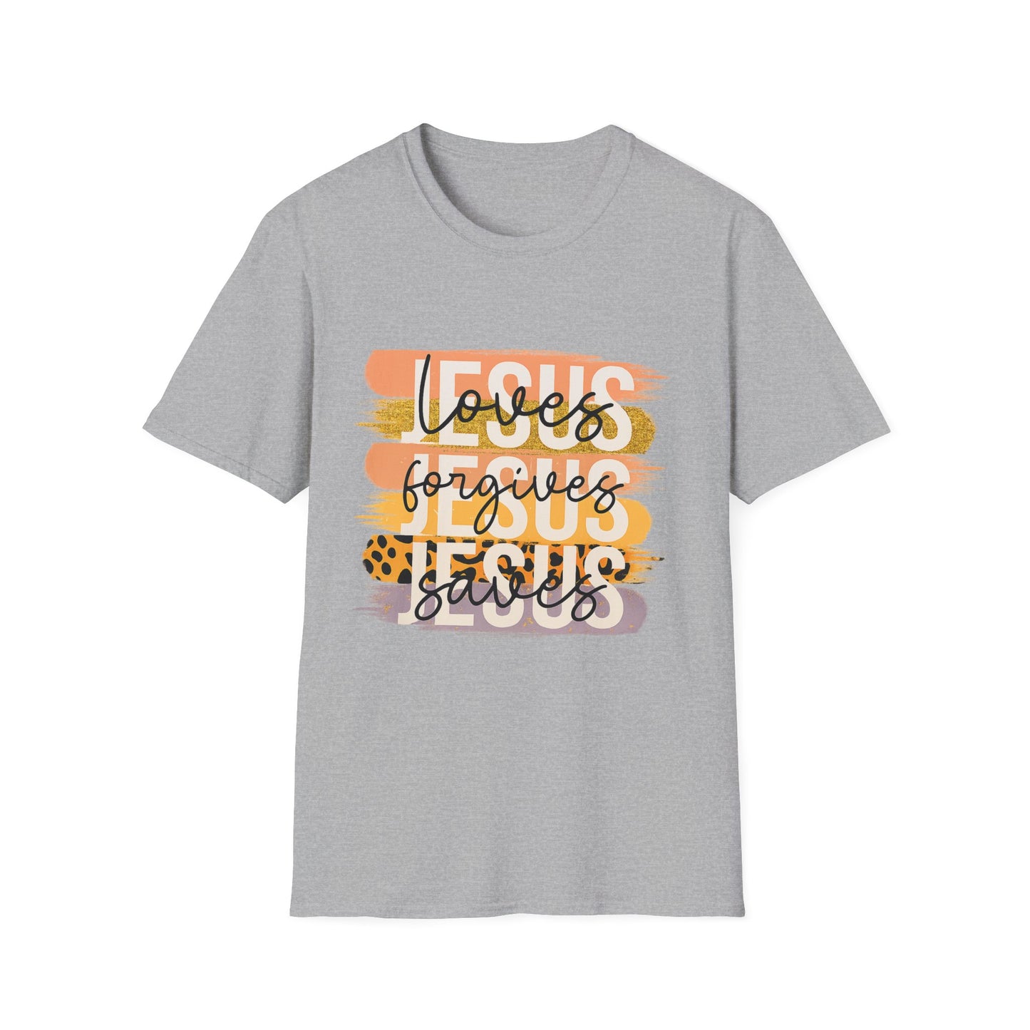 Faith-Inspired Unisex T-Shirt - 'Loves Forgives Jesus Saves'