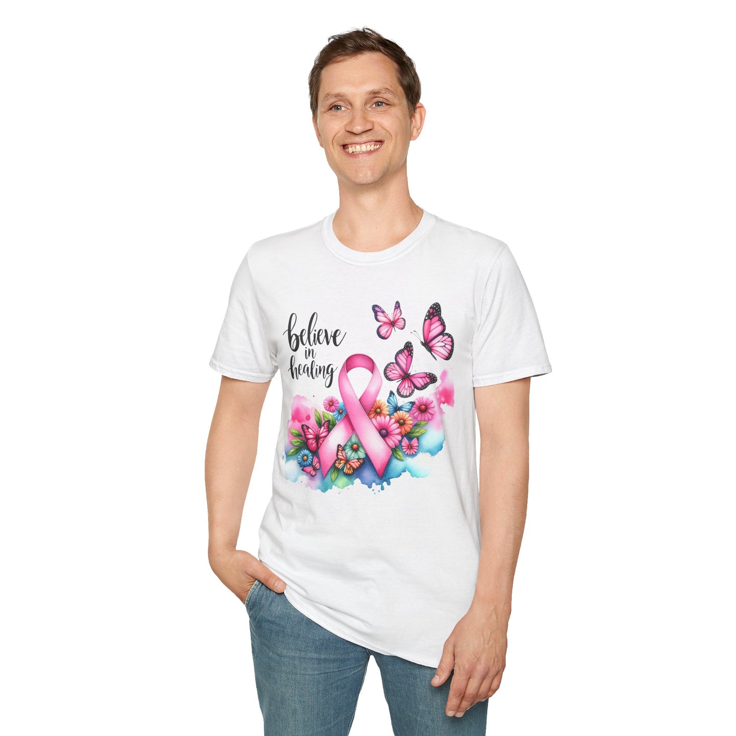 Breast Cancer Awareness T-Shirt, Believe in Healing Tee