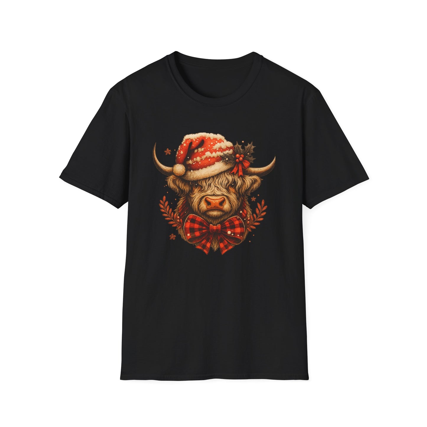 Festive Highland Cow T-Shirt