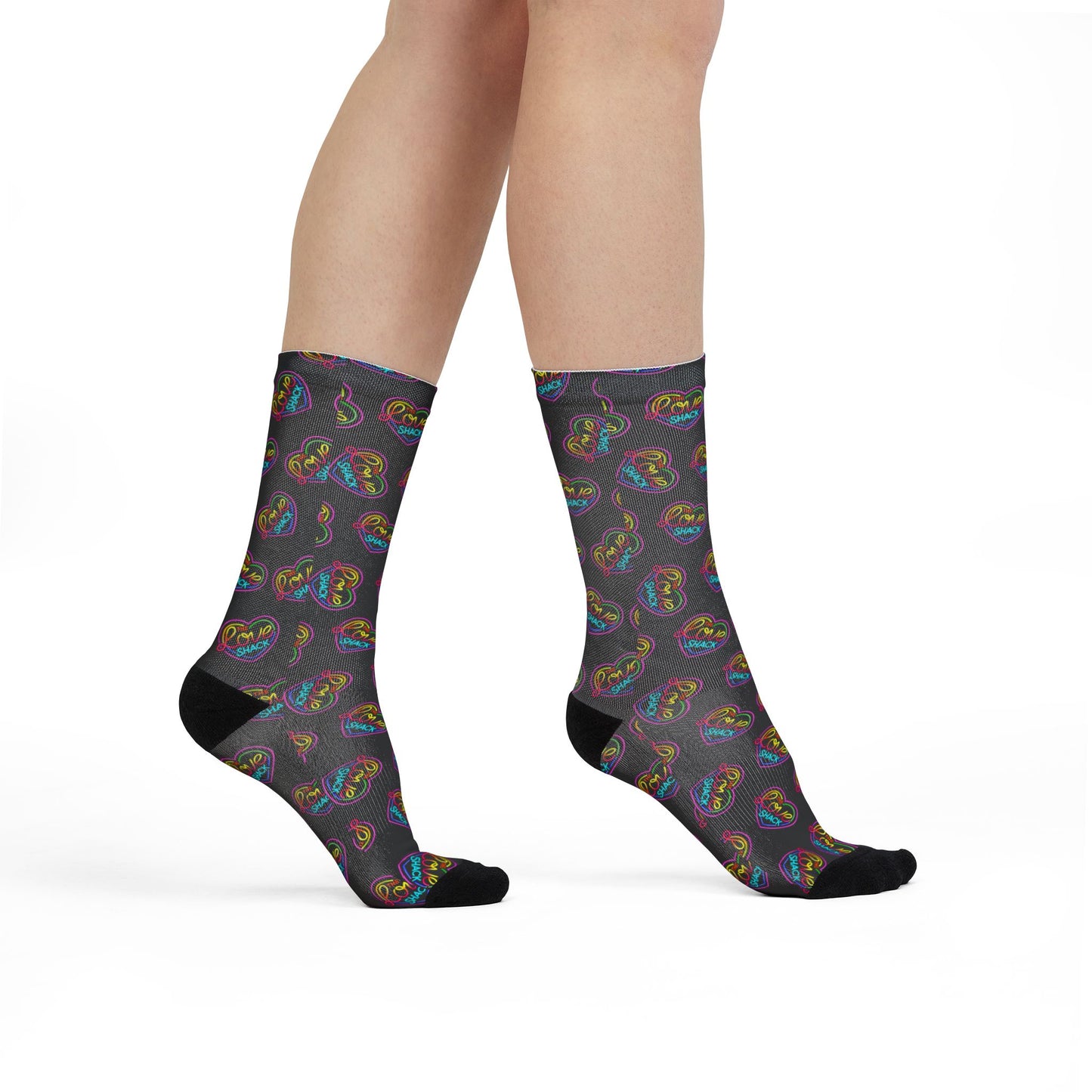 Love Shack Pattern Crew Socks