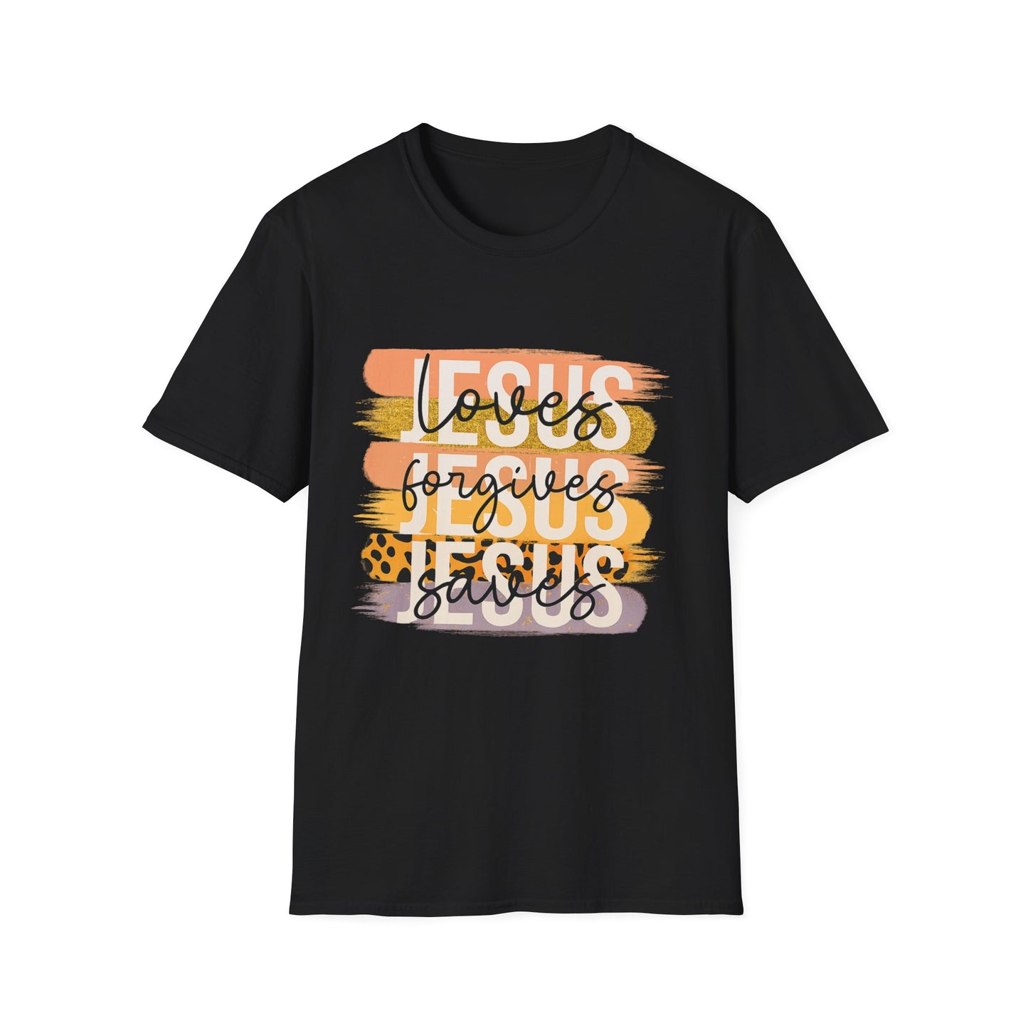 Faith-Inspired Unisex T-Shirt - 'Loves Forgives Jesus Saves'