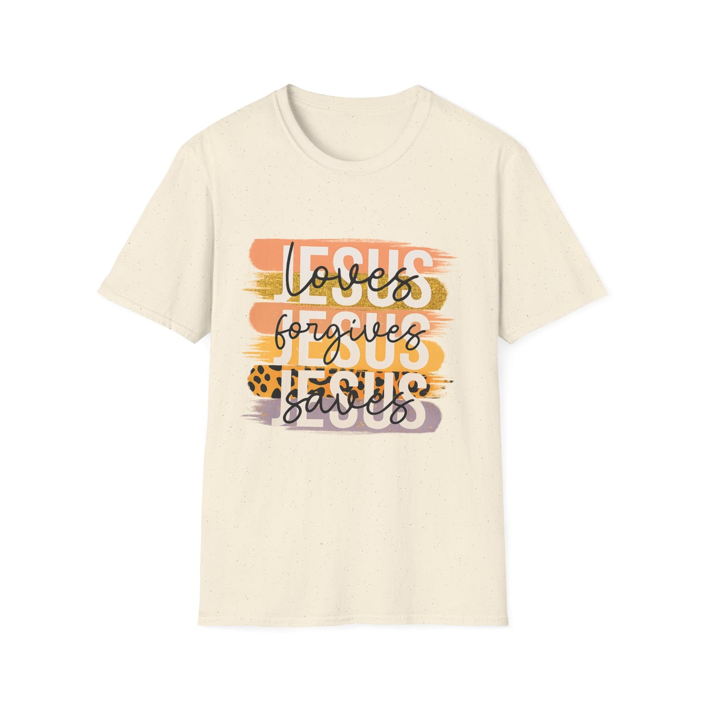 Faith-Inspired Unisex T-Shirt - 'Loves Forgives Jesus Saves'