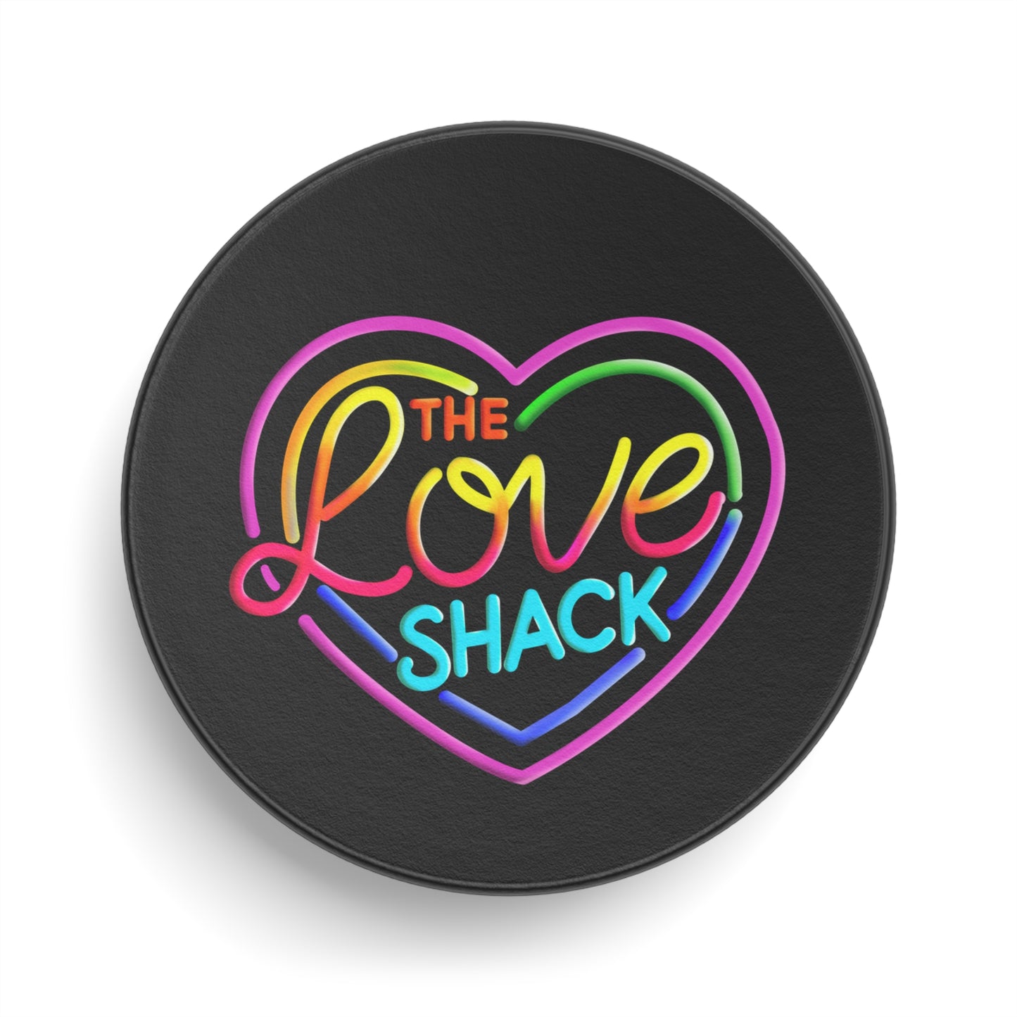 Neon Love Shack Hockey Puck