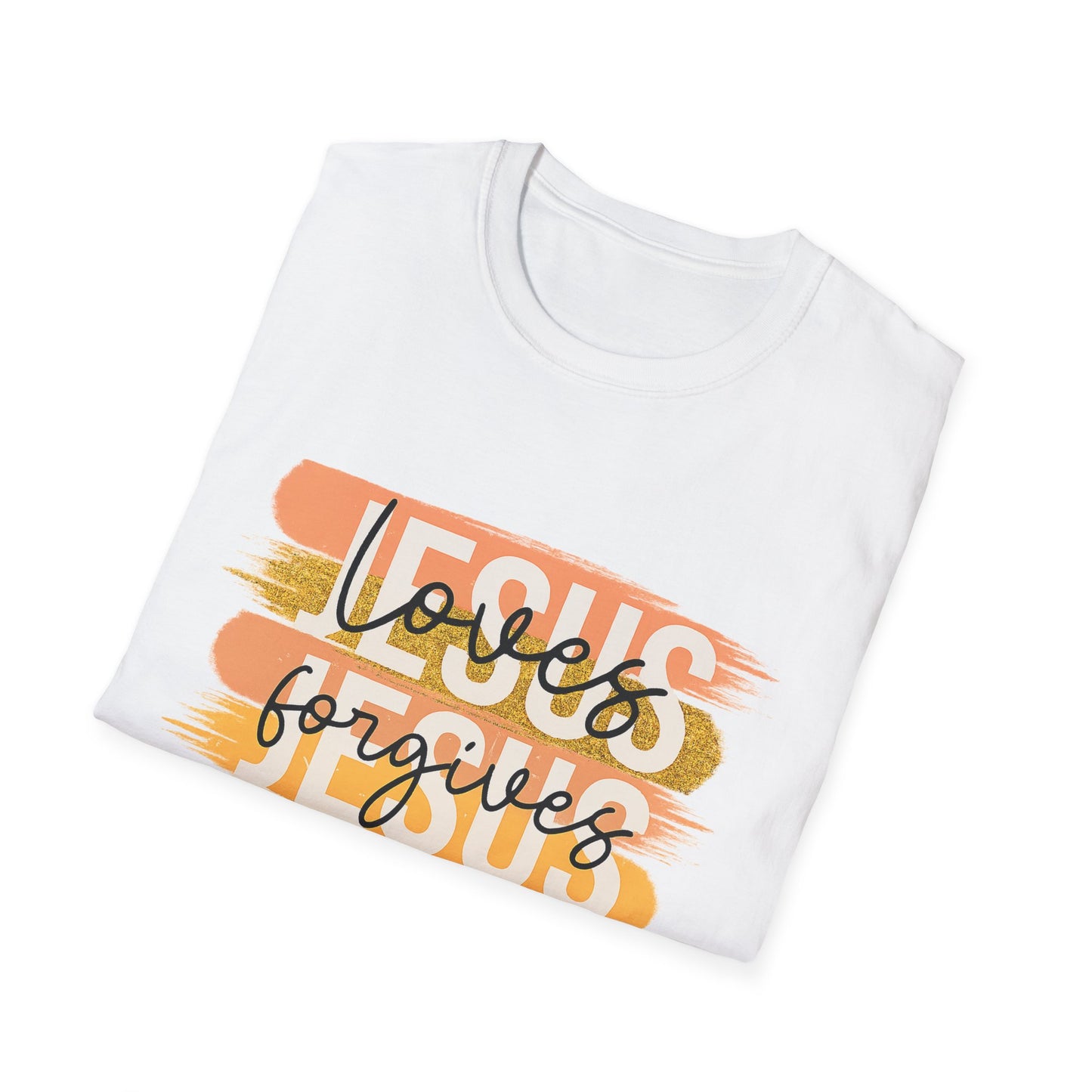 Faith-Inspired Unisex T-Shirt - 'Loves Forgives Jesus Saves'