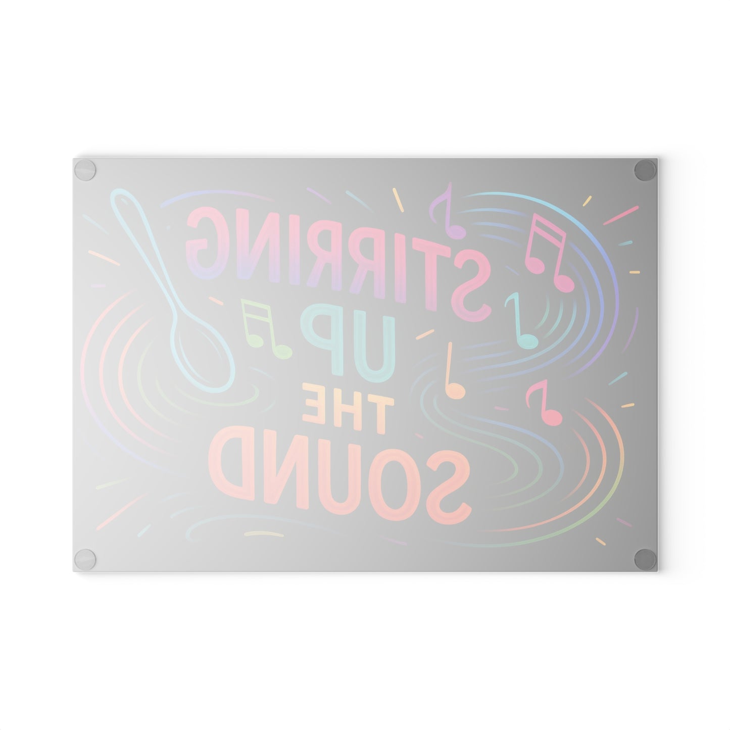 Vibrant Music-Themed Glass Cutting Board
