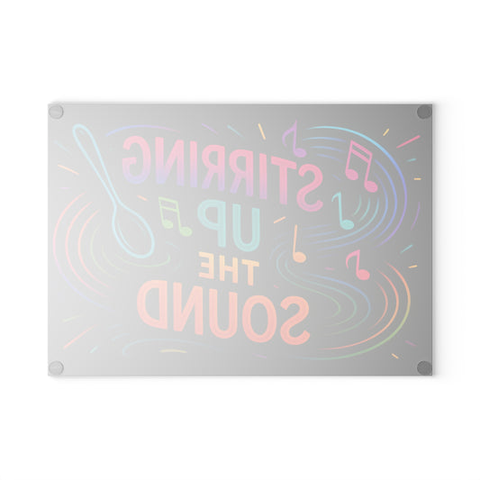 Vibrant Music-Themed Glass Cutting Board