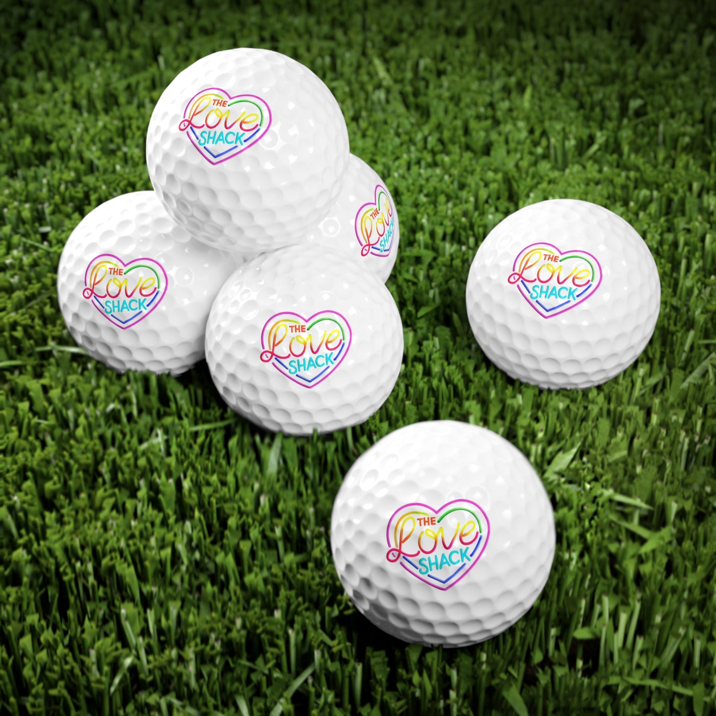 Rainbow Love Shack Golf Balls - Pack of 6