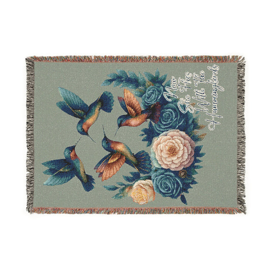 Colorful Floral Woven Blanket