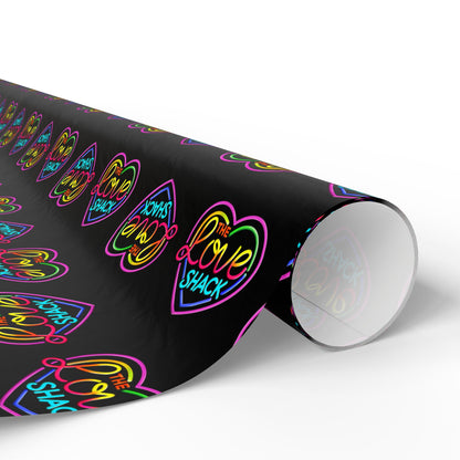 Colorful Neon Hearts Wrapping Paper