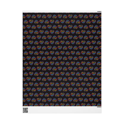Colorful Neon Hearts Wrapping Paper