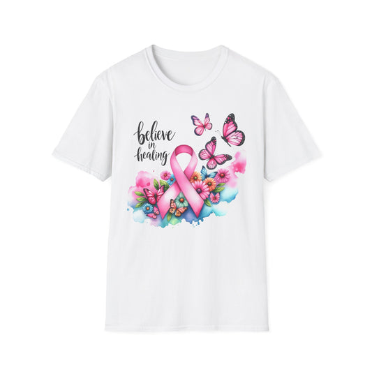 Breast Cancer Awareness T-Shirt, Believe in Healing Tee