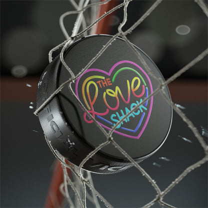 Neon Love Shack Hockey Puck